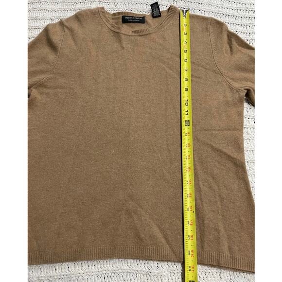 Valerie Stevens 2-Ply 100% Cashmere Crew Neck Sweater Women's Size Medium Brown - Picture 3 of 8